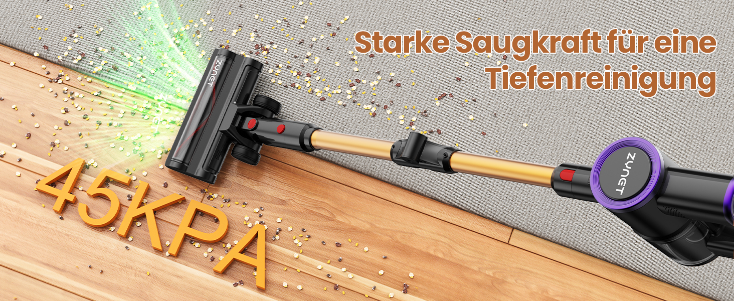 Бездротовий акумуляторний пилосос S9 з гнучким гофрованим всмоктувачем, 45000Pa/500W/45хв, станція зарядки, самостійна підставка, підходить для шерсті тварин, килимів, твердих поверхонь.