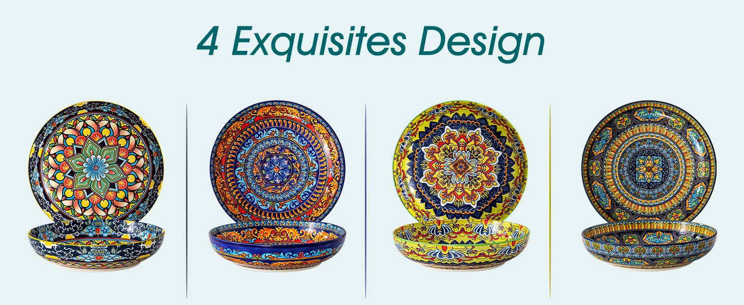 Набір супових тарілок Vancasso (6 шт) з порцеляни, 840 мл – для супу, салату, рамену, мюслі, пасти та десерту