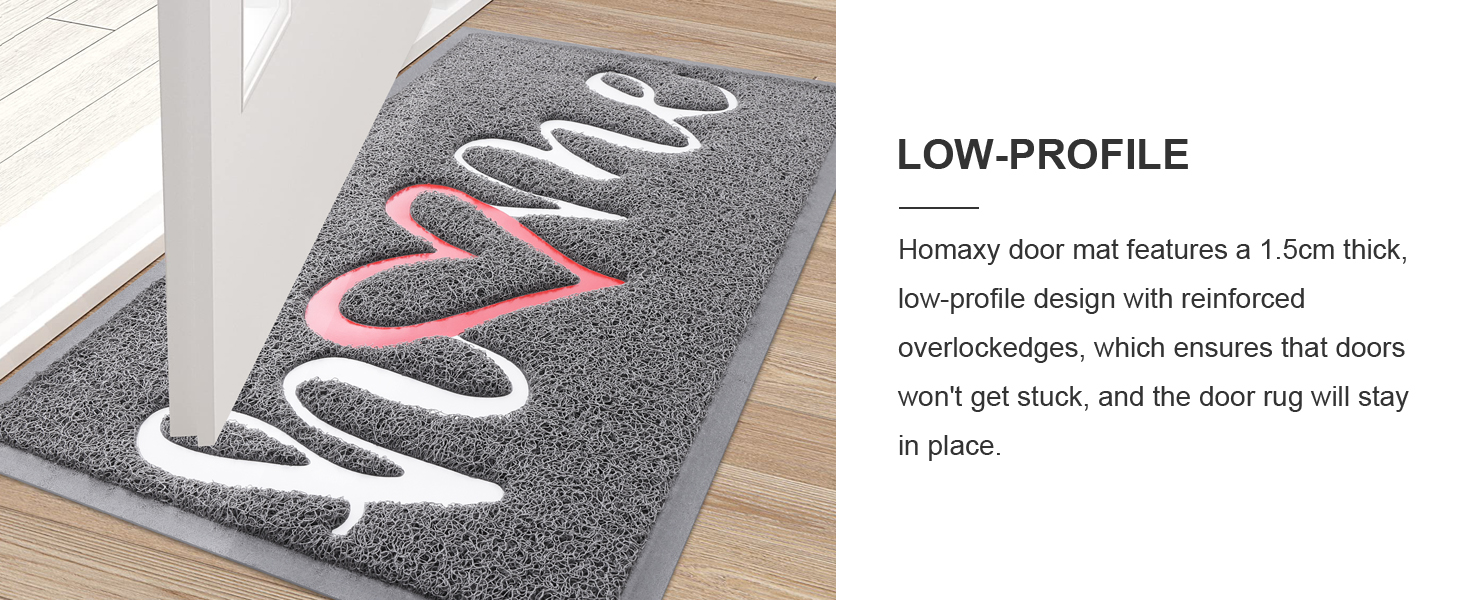 Килимок для входу Homaxy Hello, 60x90 см, сірий - антиковзкий, вологостійкий килимок для дому та саду