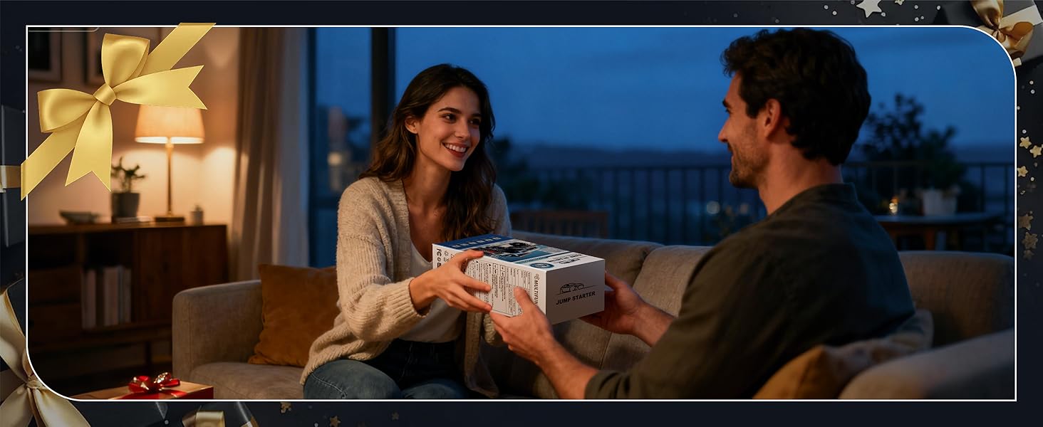 Портативний пусковий пристрій NHOWIN 4000A: Powerbank для авто 12V, 20000 mAh, 4-в-1, з кабелями та LED-ліхтариком для подорожей та надзвичайних ситуацій