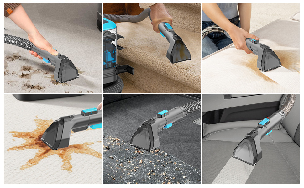 Портативний пилосос для чищення м'яких меблів та килимів C10, 530W, 18kPa, блакитний