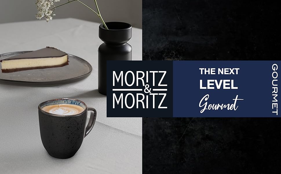 Набір келихів для кави Moritz & Moritz ORGANIC 6 шт. - сірий керамічний набір з неповторним градієнтом кольору, придатний для миття в посудомийній машині