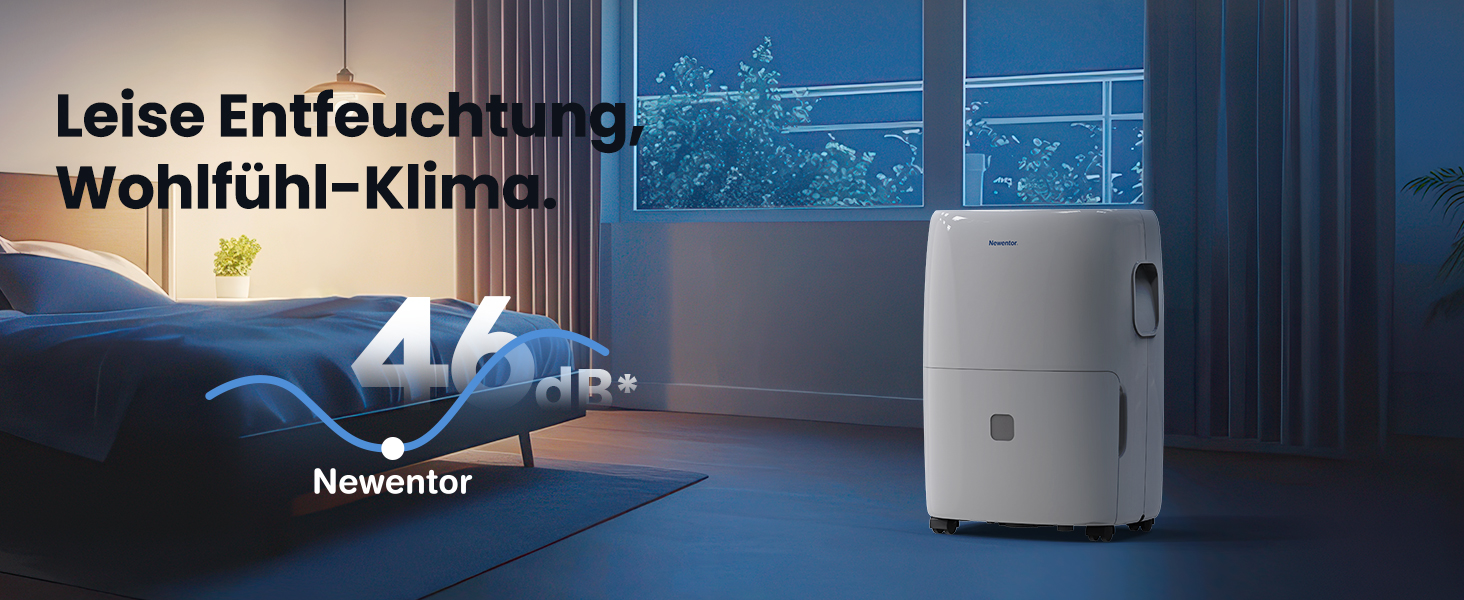 Електричний осушувач повітря Newentor 25L - для підвалу, дому, 215 м³/80 м², з таймером, фільтром, 10 років гарантії