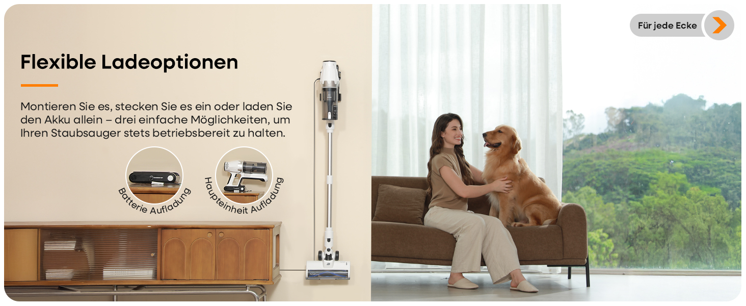 Акумуляторний пилосос ElecKeys 48000Pa/580W з LED дисплеєм, білий. Підходить для твердих поверхонь, килимів та видалення шерсті тварин. 7-шарова фільтрація, антизаплутана щітка, 65 хвилин роботи.