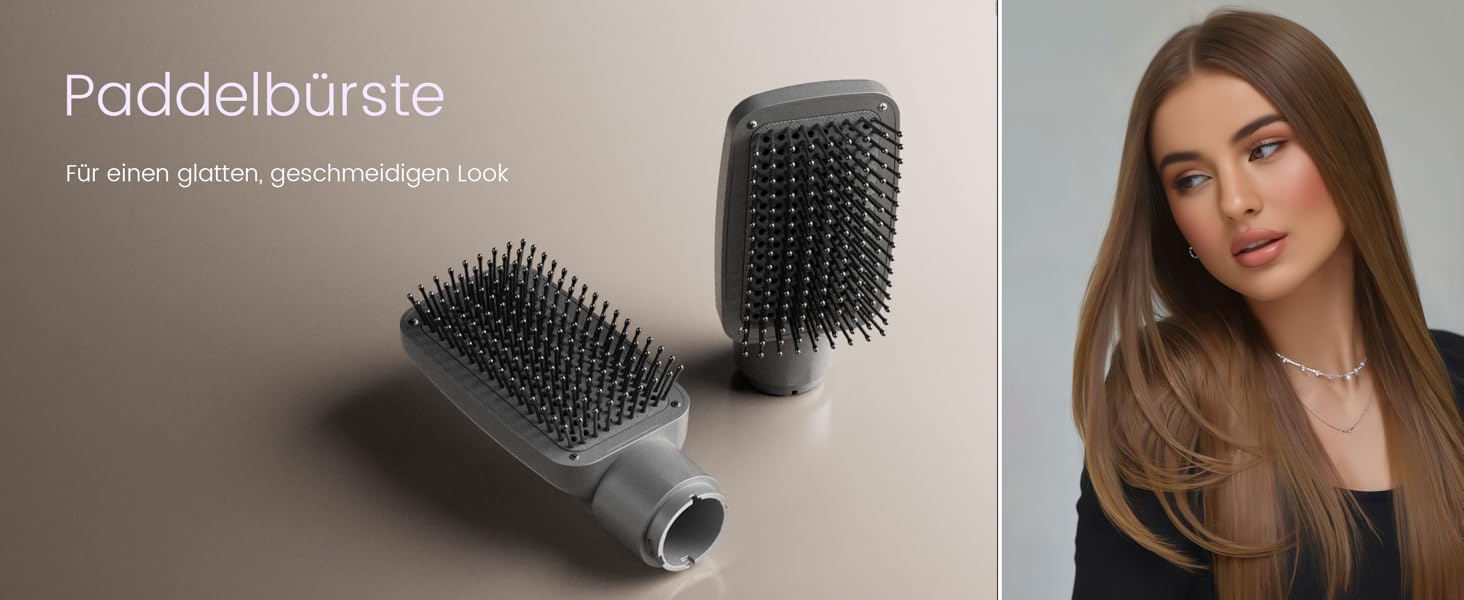 Фен-щітка Hairstyler 6 в 1: для локонів, об'єму, випрямлення та сушіння волосся, 1400W, 110000 обертів/хв, сірий