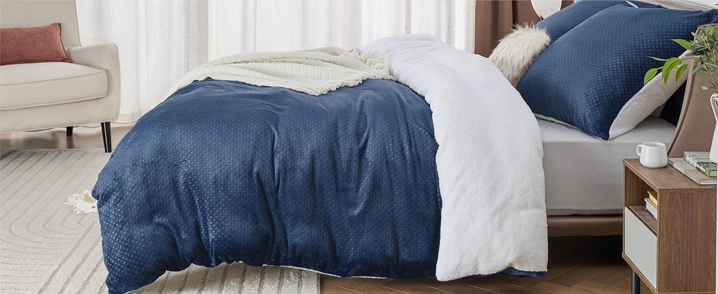 BEDSURE Флаєцева постільна білизна 155x220 сіра - зимовий ковдрий комплект з 2 наволочками 80x80 см, тепла постільна білизна з блискавкою, вафельна постільна білизна для двоспального ліжка 155 x 220 см сірого кольору