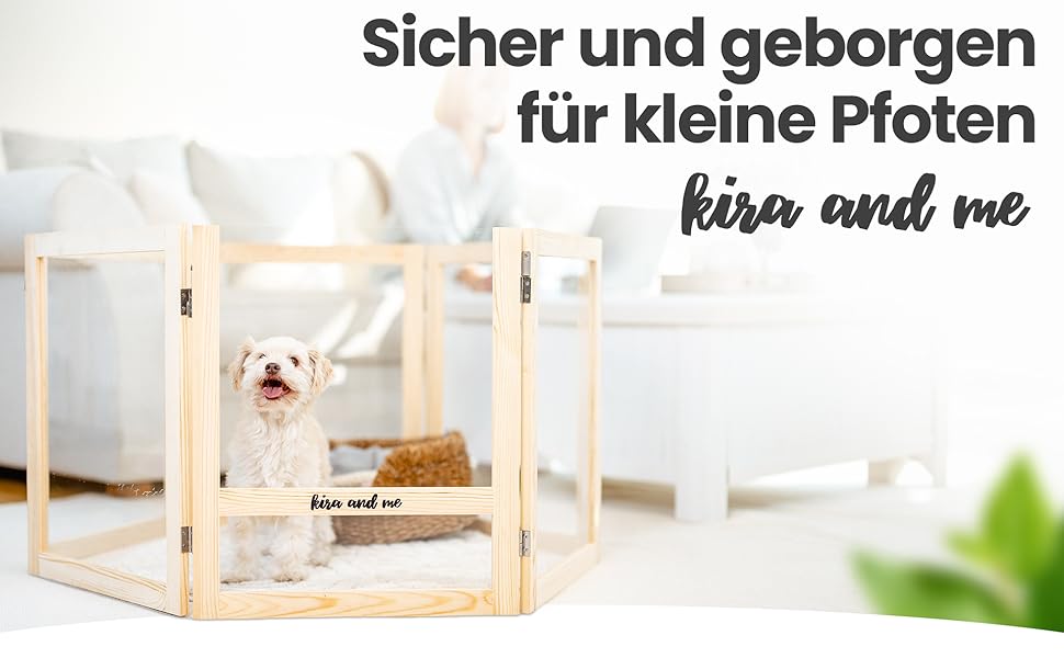 Кізовий вольєр для цуценят Emma Hundelaufstall: міцне дерево, акрилове скло, мобільний загін для собак, сучасний дизайн, 60 см у висоту