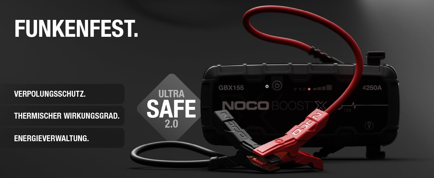 Бустерний пускач NOCO Boost X GBX155 4250A для автомобілів (бензин до 10.0L, дизель до 8.0L) — Потужний Powerbank для запуску двигуна