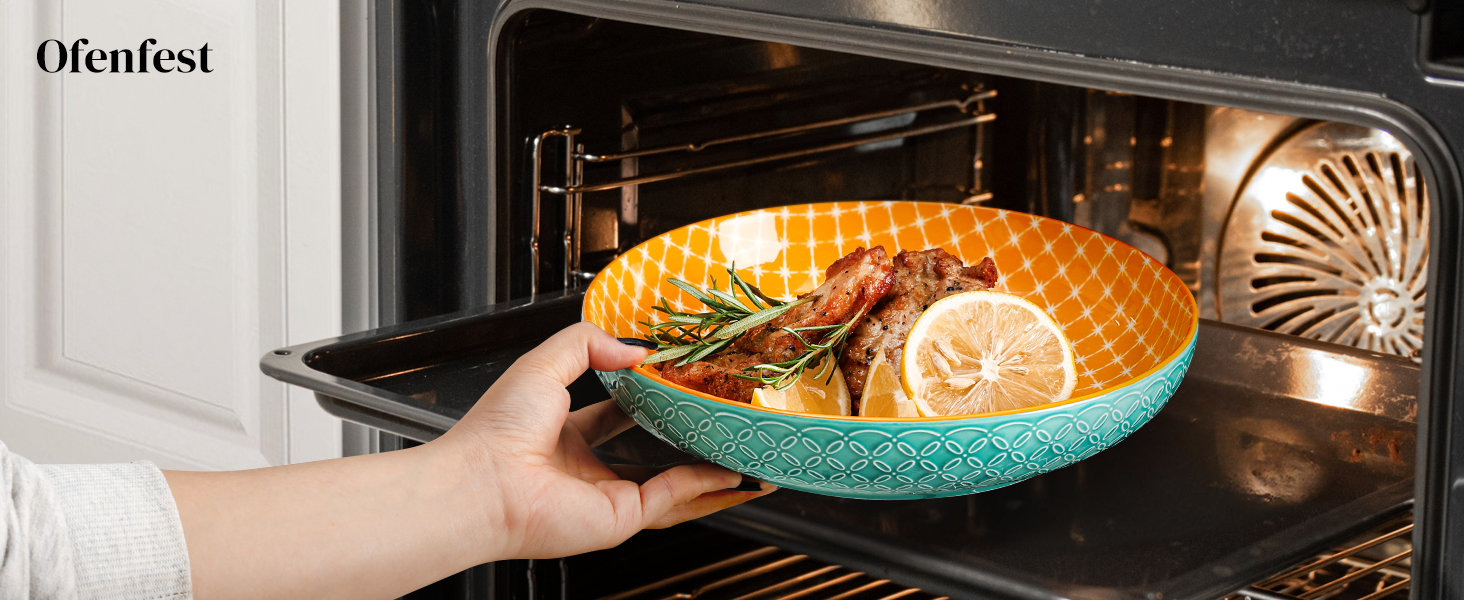 Набір глибоких тарілок DOWAN (4 шт.) Ø 25,2 см, кераміка, 1480 мл. Ідеально для супу, пасти, салату. Яскраві кольори.