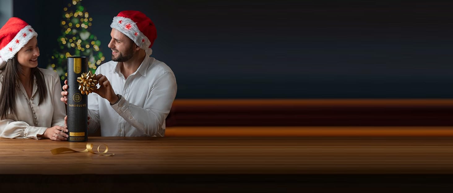 Набір для коктейлів BarDeluxe® 12 предметів: шейкер, міксер, барменський аксесуар | 750 мл, нержавіюча сталь, рожеве золото | Преміум подарунковий набір