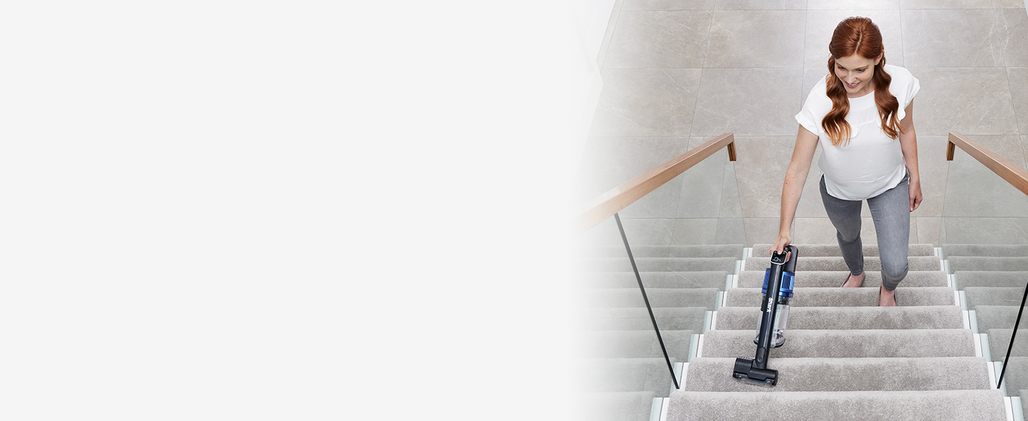 Бездротовий пилосос Shark IZ300EUT з акумулятором, DuoClean, Anti-Hair Wrap, 60 хв роботи, насадка для тварин, чорно-синій