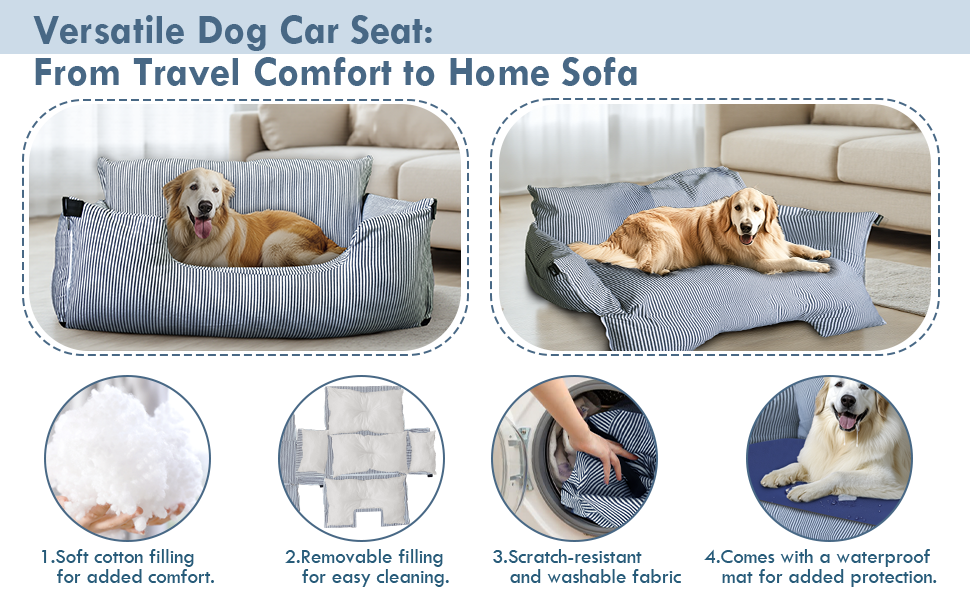 Автомобільний лежак для собак великих порід до 36 кг, з кріпленнями та неслизькою підкладкою