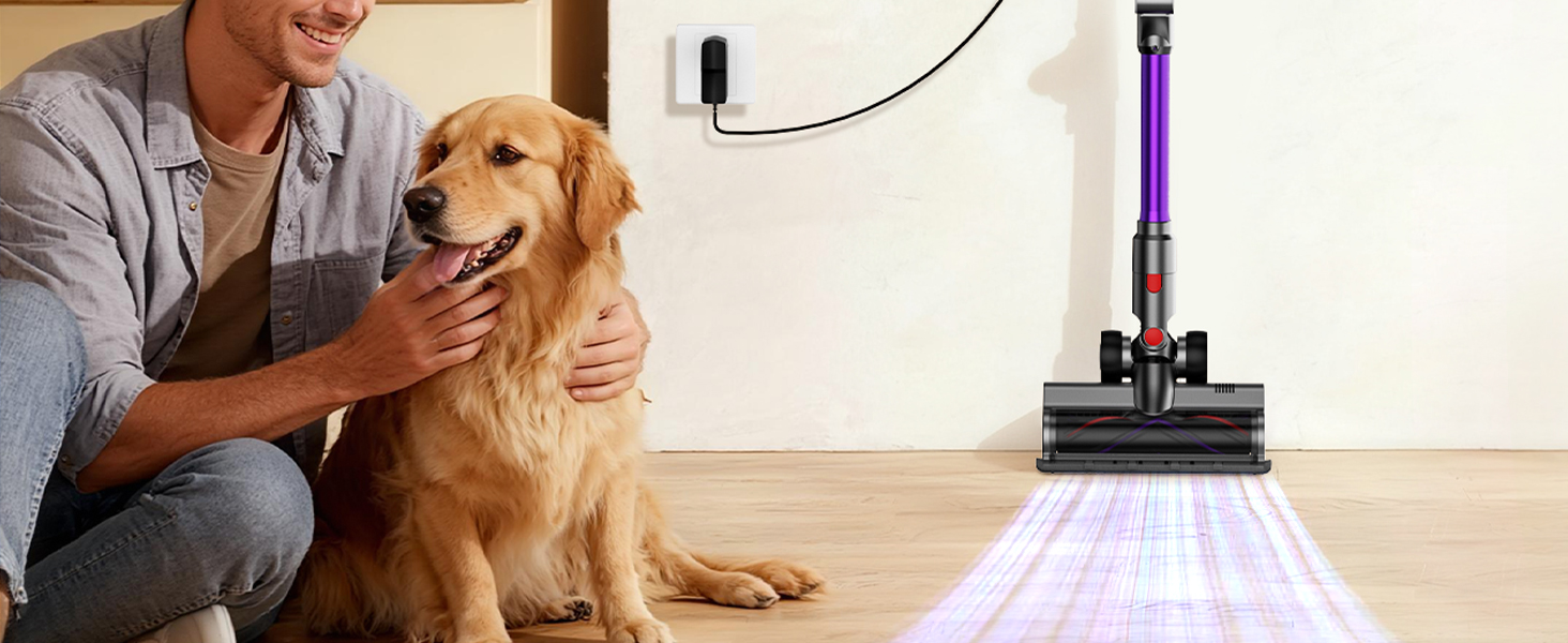 Бездротовий акумуляторний пилосос A12 з функцією миття підлоги, 8-в-1, 48Kpa, 550W, 70 хвилин, з сенсорним екраном, об'єм контейнера 1,5 л, док-станція для стін, підходить для килимів, авто, шерсті тварин, фіолетовий