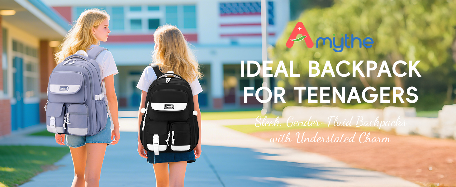 Рюкзак для підлітка, шкільний рюкзак для дівчинки з багатьма відділеннями, рюкзак для учнів 3-5 класів, середньої та старшої школи, нейлоновий рюкзак для подорожей та відпочинку, блакитний