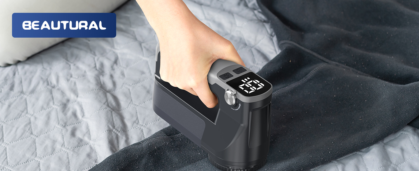 Машинка для видалення катишків Beautural: 3 швидкості, 6 лез, 1800mAh, LED, для одягу, меблів, ковдр, ворсу сірого кольору
