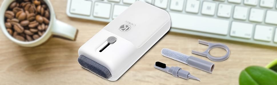 Набір для чищення електроніки Camkix 6-в-1: ключ для зняття кришок, губка для чищення, очищувач для наконечників, серветки для чищення. Підходить для клавіатур, навушників, слухових апаратів, смартфонів та ноутбуків.