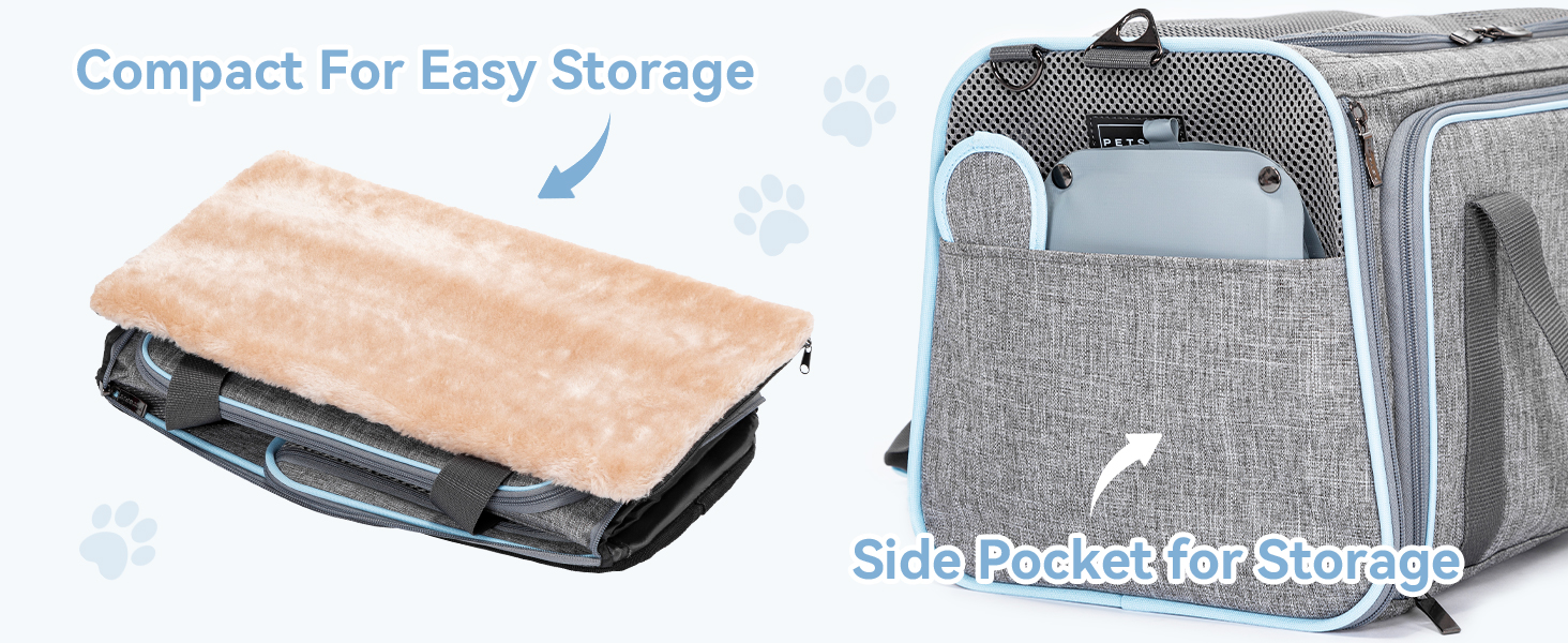 Транспортна переноска для кота/собаки Petsfit - складана переноска для авто, сіра, M