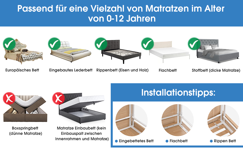YIKANWEN Retractable Baby Bed Rail Guard - 200cm, Solid Wood Compatible, for Kids 0-10 Years