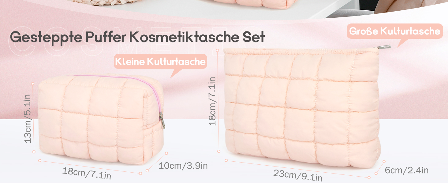 Набір косметичок для жінок: 3 шт. для макіяжу, подорожей та повсякденного використання (рожевий)