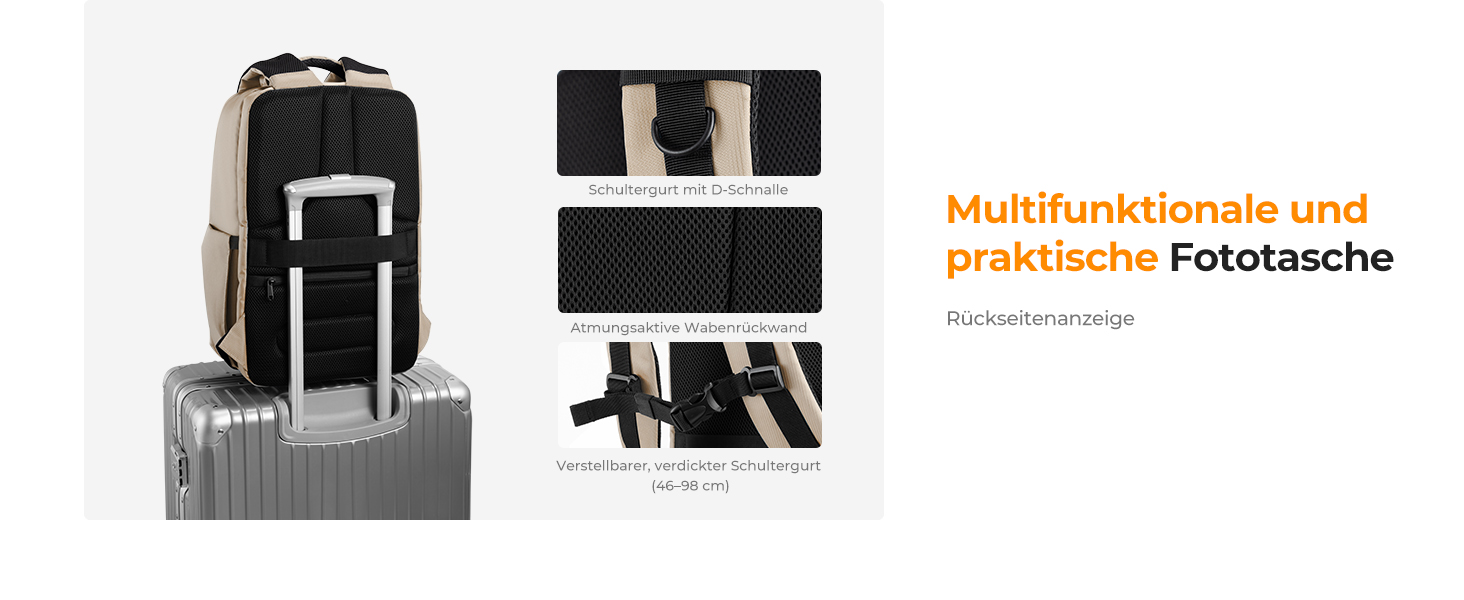 Рюкзак для фотоапарата K&F Concept з жорстким відділенням, для ноутбука 15.6