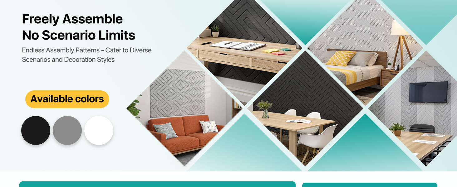 Акустичні панелі Soundsbay самоклеючі з поліестеру для звукоізоляції стін, 30x30x0,9 см, білий колір, 12 шт