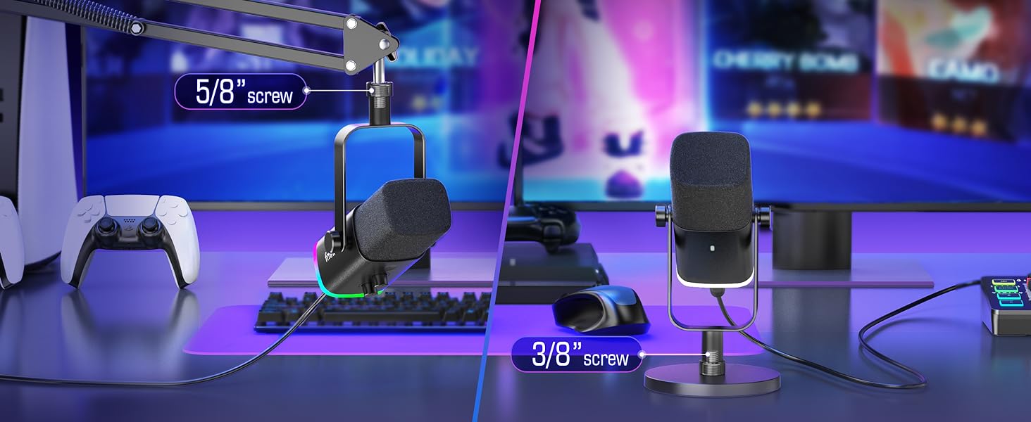 Мікрофон FIFINE XLR для стрімінгу, подкастів та запису звуку. USB динамічний мікрофон з кріпленням для PS4/5, Mac, Mixer, Sound Card. Чорний