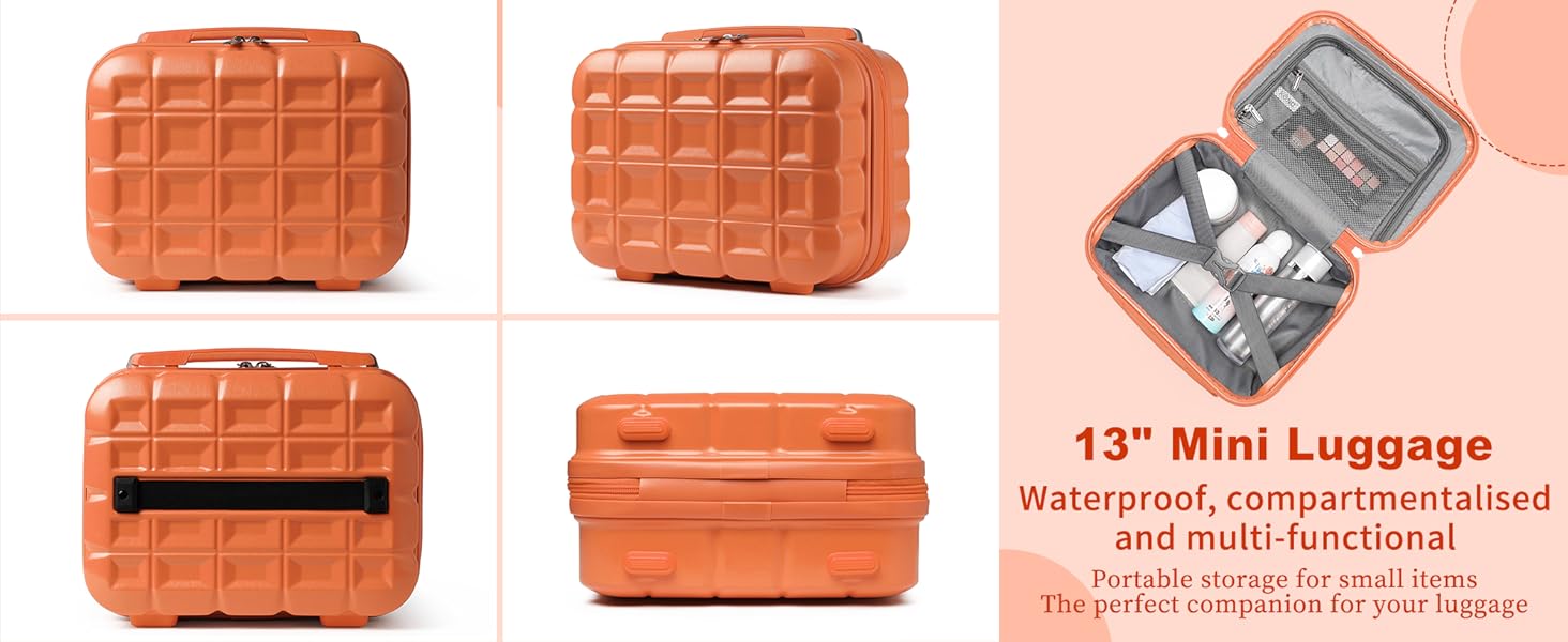 Валіза KONO середнього розміру на 4 колесах, 62x43x26 см, з TSA замком, ABS, помаранчевий