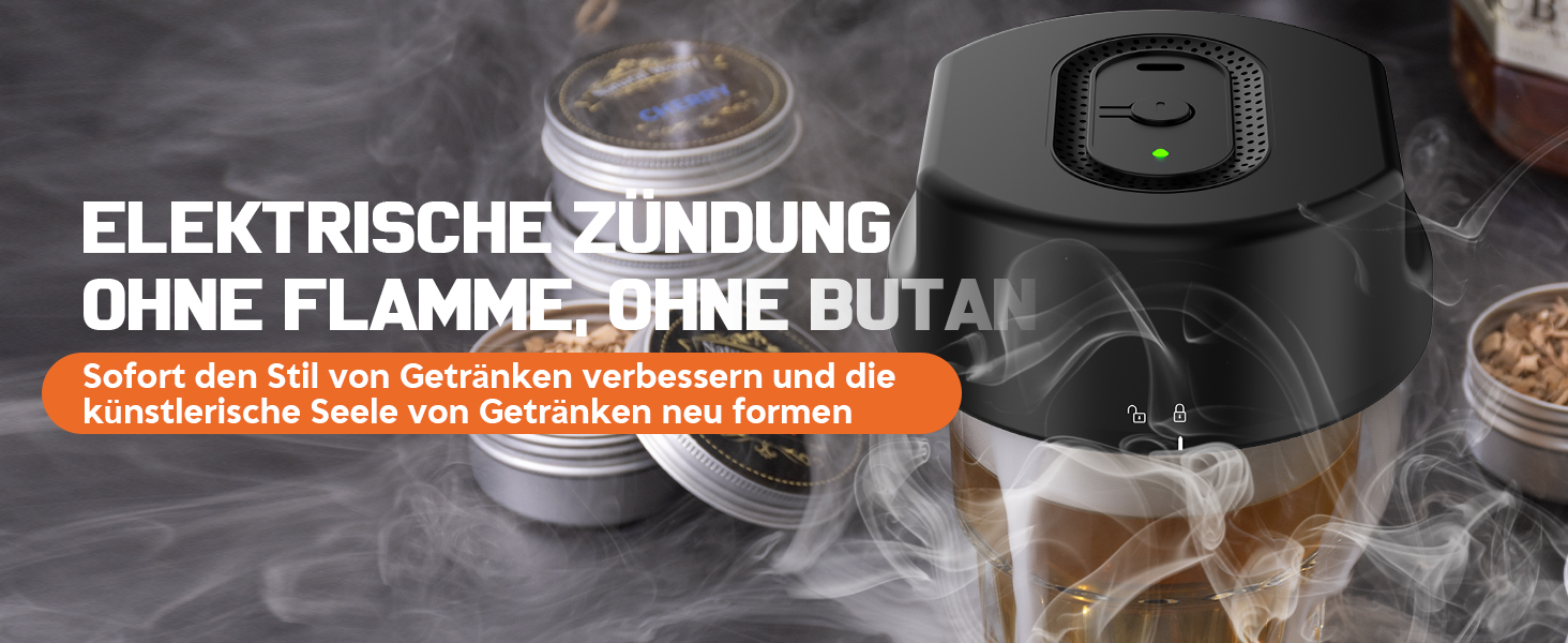 Набір для димування віскі Anusuwa - набір для коктейлів з 6 дерев'яними стружками та 4 камінням для віскі. Ідеальний подарунок для чоловіків на день народження, Різдво, ювілей (без бутану)