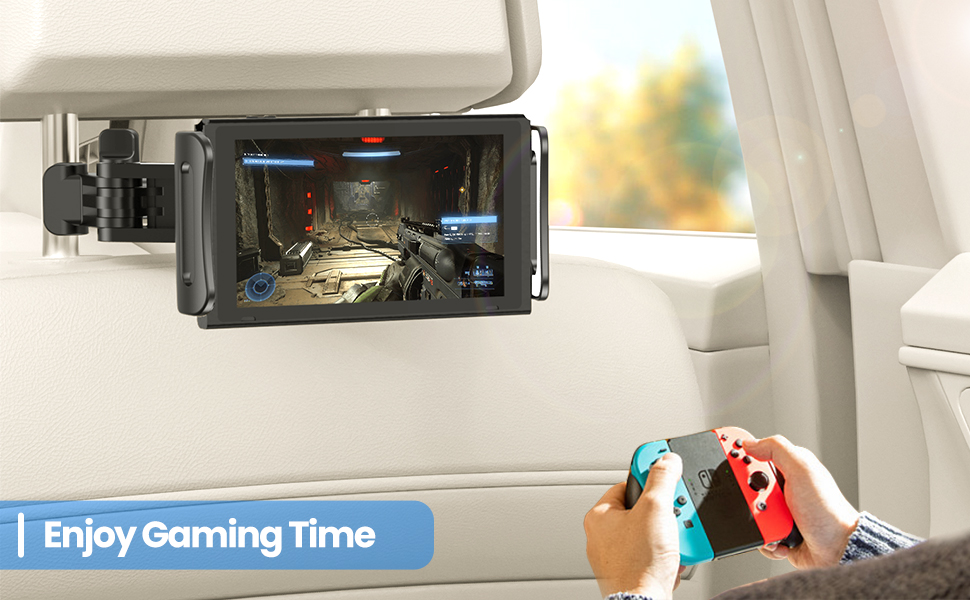 Тримач для планшета в авто, універсальний, 360° обертання, для iPad, Switch, Samsung Tab, смартфонів 4.7-13 дюймів, чорний