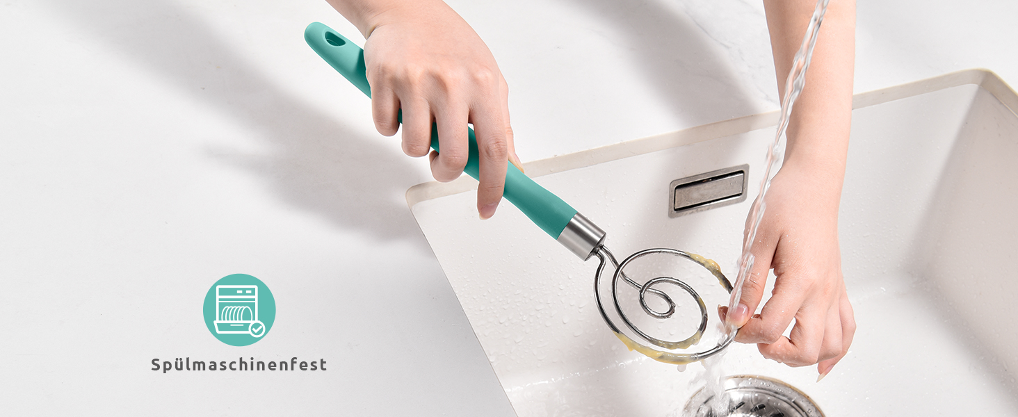 Міксер для тіста U-Taste: ручний віскер з нержавіючої сталі 18/8, 32 см, Aqua Sky