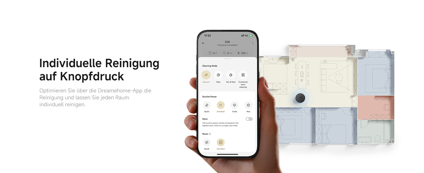 Робот-пилосос Dreame D10 Plus Gen 2 з функцією миття, автоматичним випорожненням, LiDAR-навігацією, 6000 Pa потужністю всмоктування, 285 хвилин роботи від акумулятора (D20)