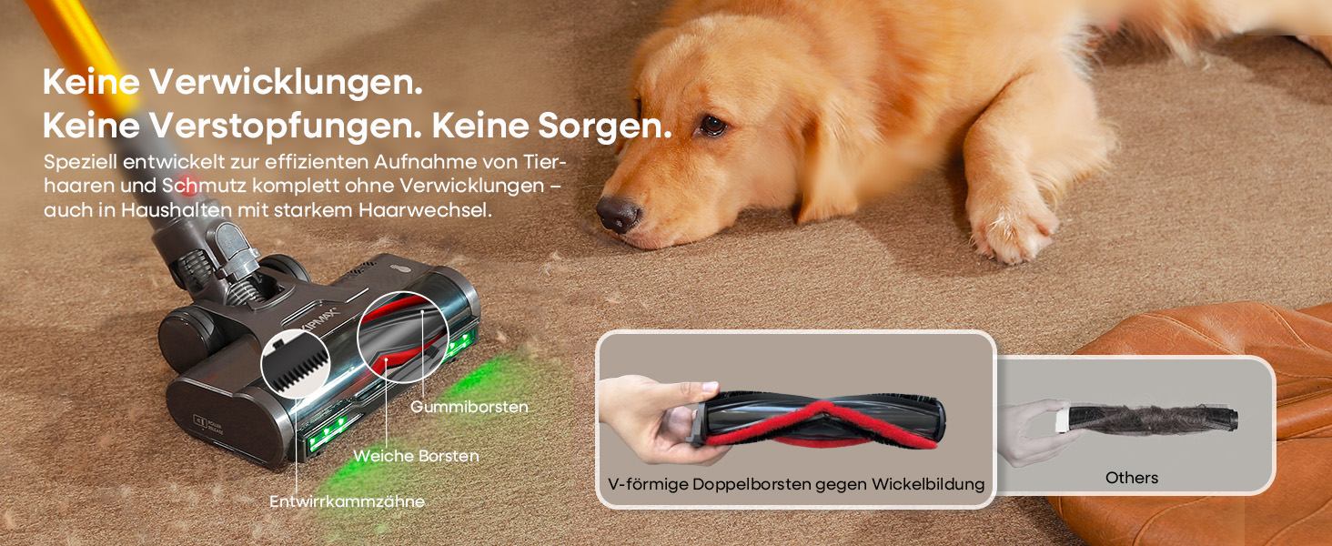 Бездротовий акумуляторний пилосос KIPMAX 50000Pa, 550W, 70 хвилин, 1.5L, з дисплеєм, антизаплутана щітка, 7-шаровий фільтр, 2 арома-пластини, для килимів, шерсті тварин, твердих поверхонь, золотий