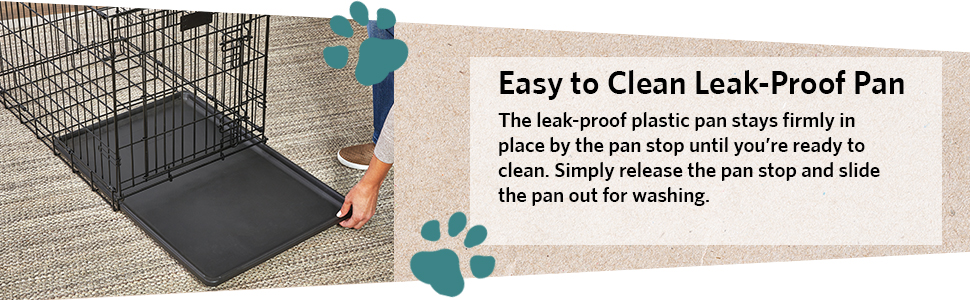 Кія для собак Midwest Homes Life Stages 1636DDU, чорна, середнього розміру, з подвійними дверима, металева, 91 см, з перегородкою, захист підлоги, вилка, для собак середніх порід