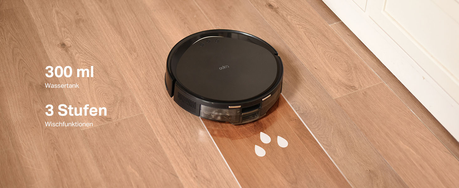 Робот-пилосос Tapo RV20 Max Plus з функцією миття та автоматичною станцією зарядки, 5300Pa, 83 мм, сумісний з Alexa & Google Assistant, керування через додаток