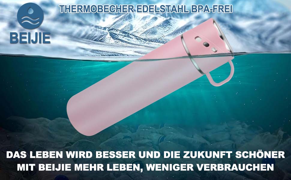 Термокружка-термос з нержавіючої сталі 550 мл, без витоку, з чашкою та ручкою, вакуумна термоізоляція 12 год гаряча / 12 год холодна, неслизька, для кави, спорту, роботи, школи, автомобіля (Рожева)