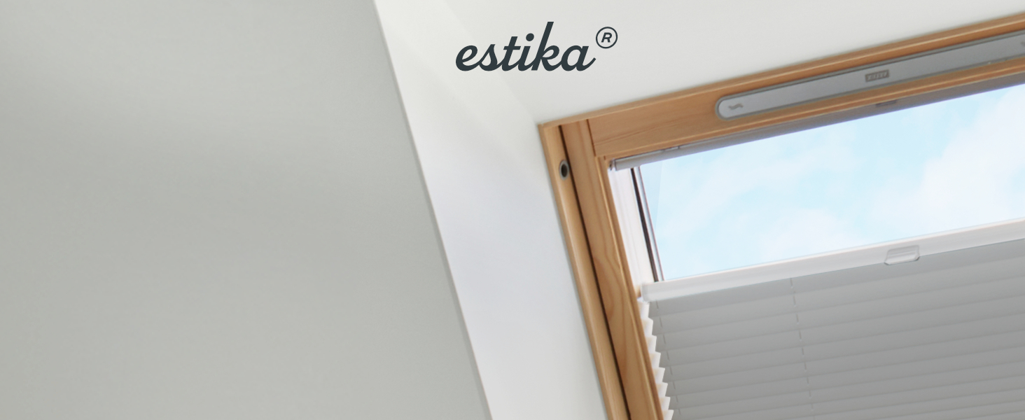 Плісе для мансардних вікон Estika, затемнюючий, на замовлення, 6 кольорів тканини, 3 профілі, ширина 30-120 см, висота 50-149 см, ролета для дахових вікон, термоізоляційна, blackout, монтаж із свердлінням