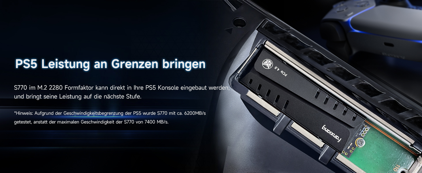 SSD накопичувач Fanxiang M2 2TB NVMe PCIe 4.0 з радіатором - 7400 МБ/с, 6800 МБ/с, для геймінгу та відеомонтажу