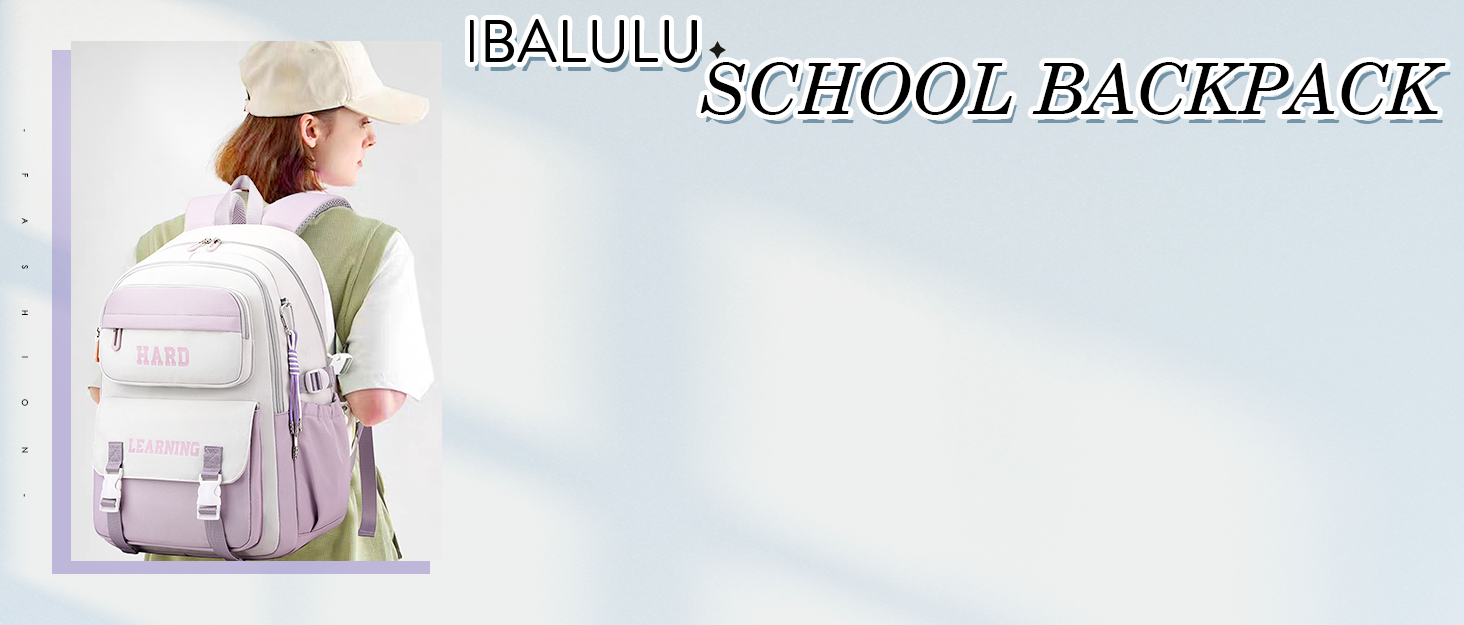 Шкільний рюкзак Ibalulu для підлітків: чорний, водонепроникний, з відділенням для ноутбука та багатьма кишенями