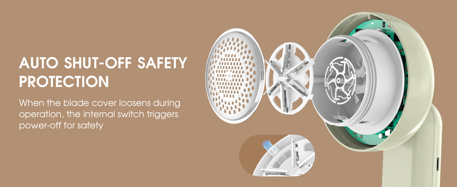 Електричний видалення ворсу COPPA: портативний пристрій для одягу з 6 лезами та 3 швидкостями, з індикатором заряду