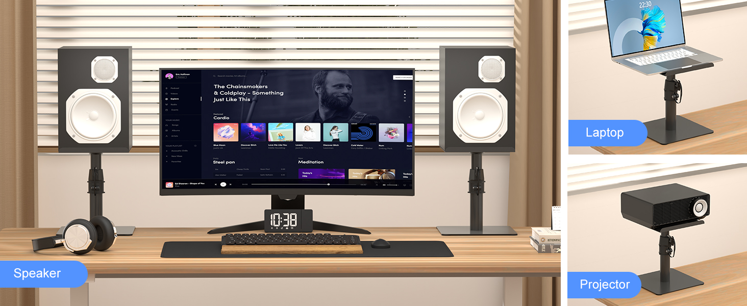 Підставка для колонок Suptek - 2 шт., чорний колір, 20 x 16.5 см, SDM003MB/SDM001T