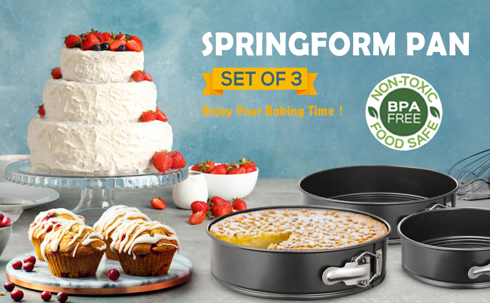 Форма для випічки Springform 22 см з плоским дном, кругла, з антипригарним покриттям, чорна