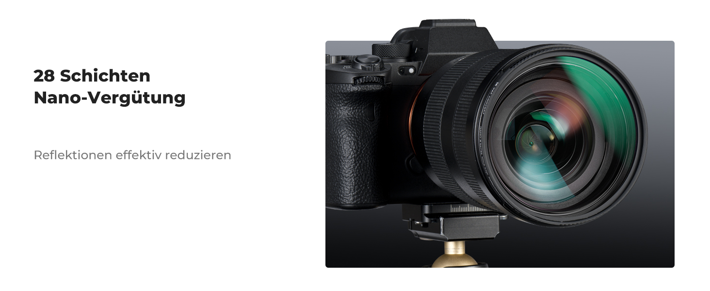 Фільтр UV K&F CONCEPT 62mm з покриттям Nano-Xcel: захист від відблисків та подряпин, твердість 9H