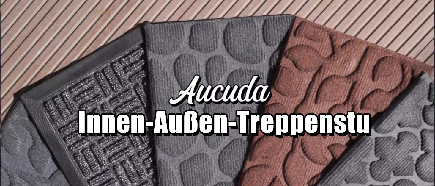 Гумові килимки на сходи AuCUDA 6 шт, 76x22 см, зовнішні, антиковзкі, стійкі до погодних умов, сірі смужки