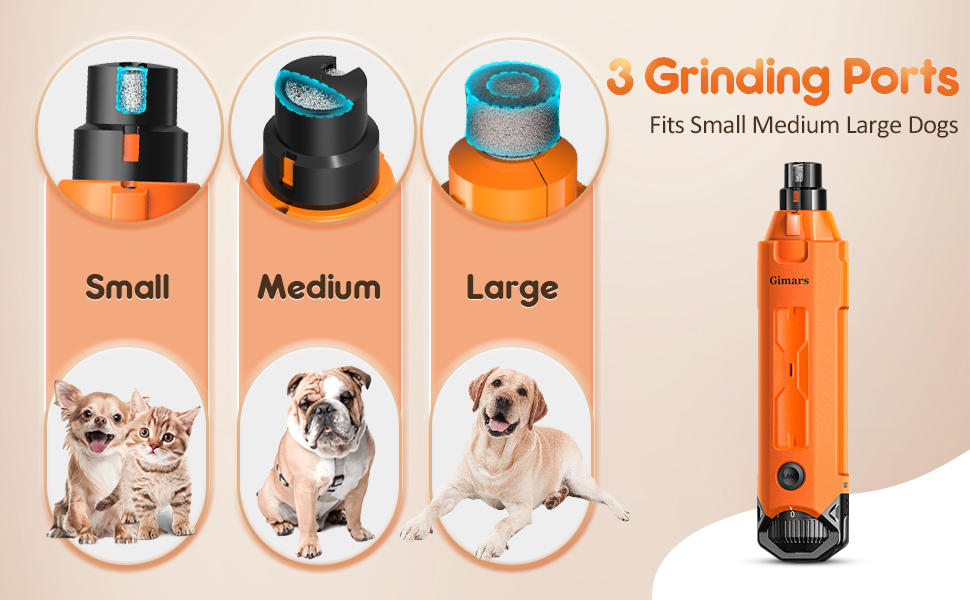 Шліфувальник для собак Gimars 6-ступінчатий з LED-підсвіткою, 12000RPM, тихий, USB, для великих, середніх та малих собак та котів, помаранчевий/червоний (Sunset Chevron)