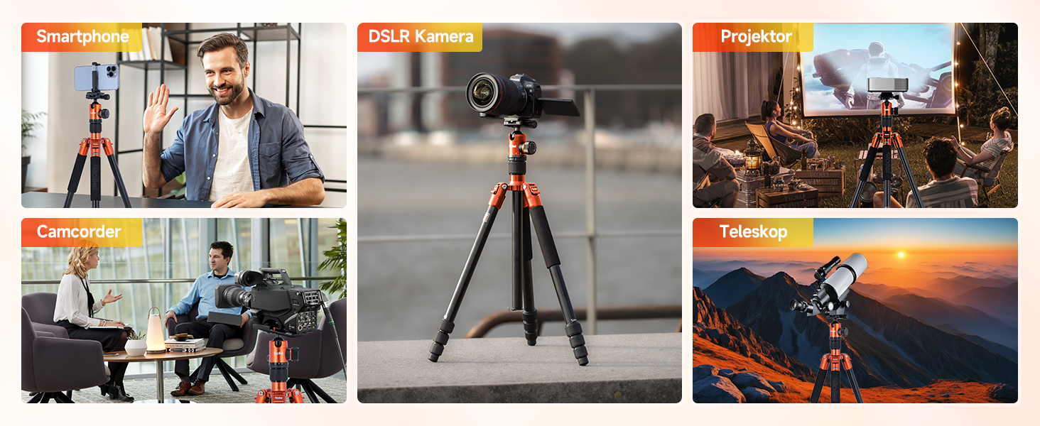 Штатив Rollei C5I Orange: легкий, алюмінієвий, для макрозйомки та подорожей | Monopod