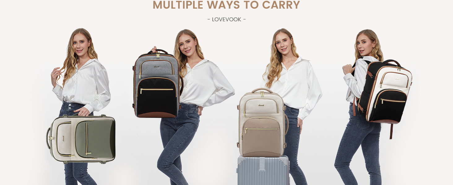 LOVEVOOK Рюкзак для ручної поклажі, 40L, для подорожей, чоловічий/жіночий, 17 дюймів, водонепроникний, для вихідних, кемпінгу, бізнесу