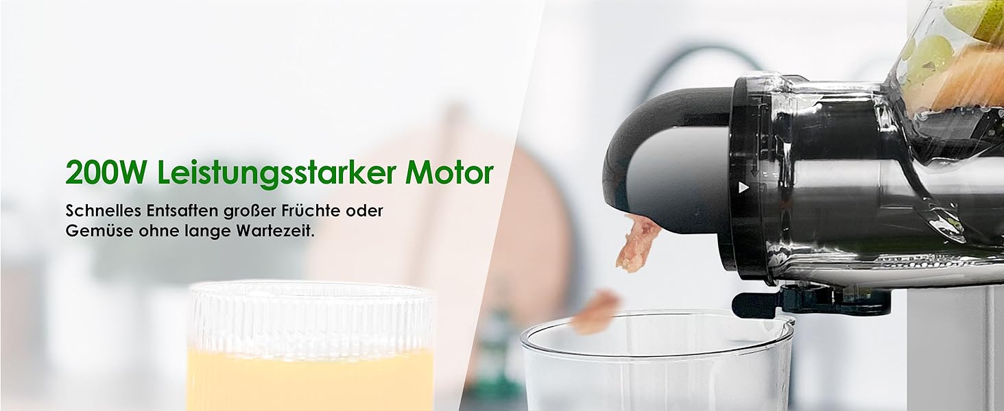 Фреш-прес Fretta Slow Juicer: холодний віджим, 200W, для овочів та фруктів, чорний