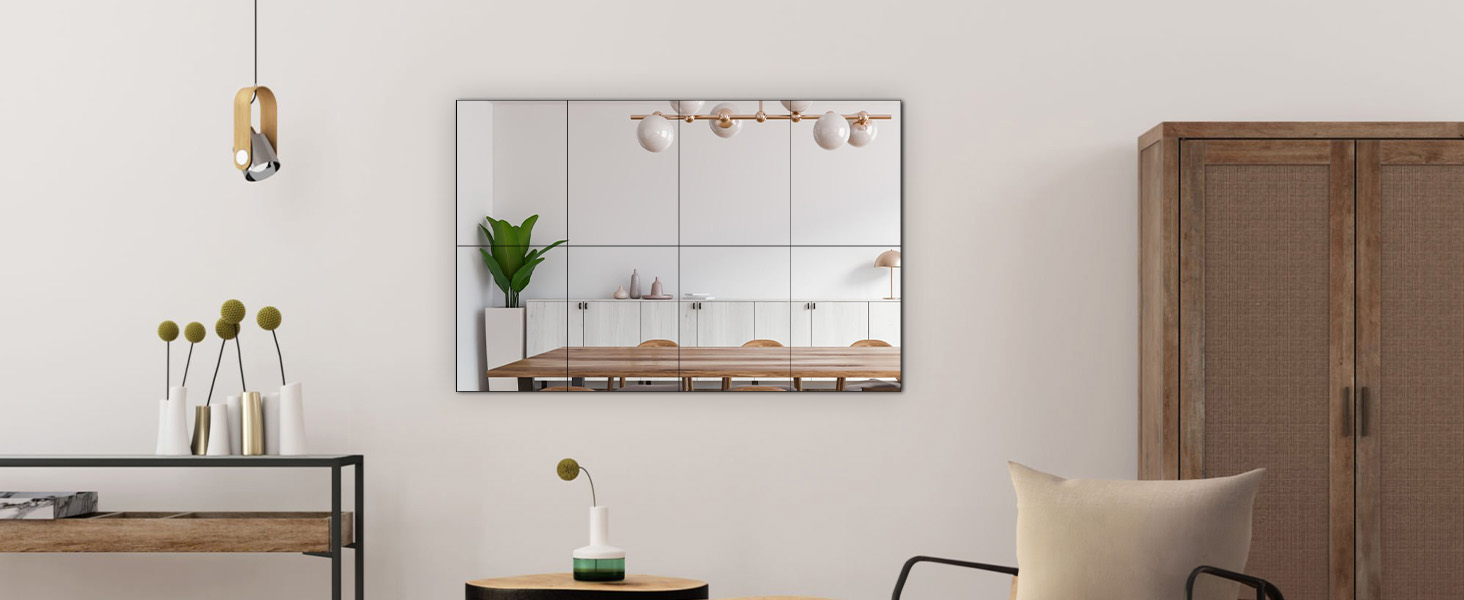 16 штук настінних дзеркал для плитки - проста установка, без рамки, 40x30 см для спальні, вітальні, ванної кімнати та домашнього спортзалу