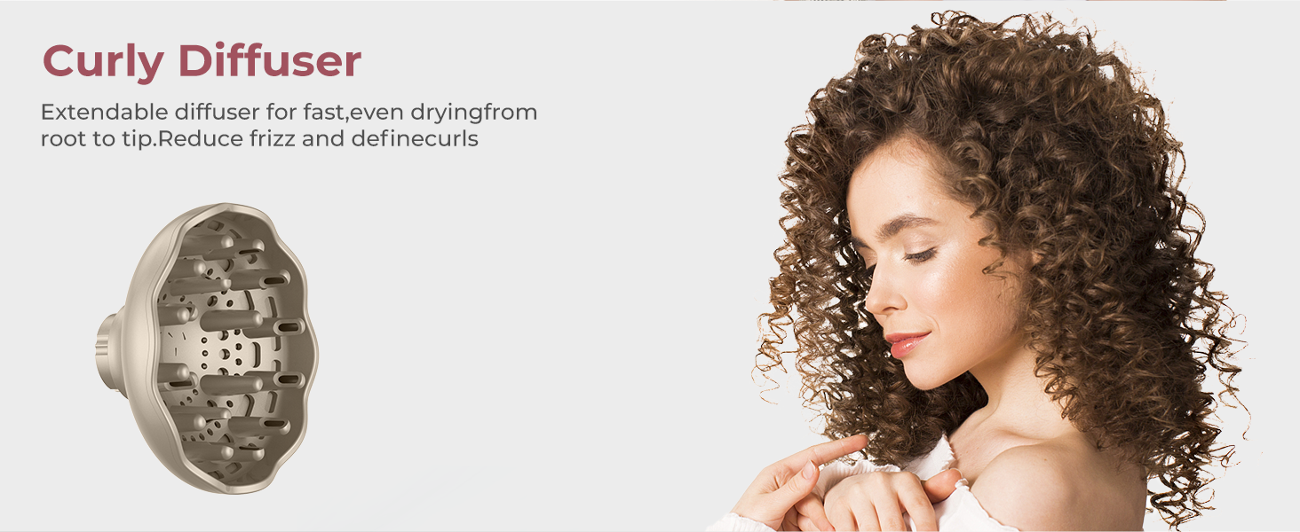 Air Styler 7 в 1: Фен-щітка, фен-щітка з дифузором, плойка для локонів, об'єм та укладка волосся, 1300W, 110000 обертів/хв