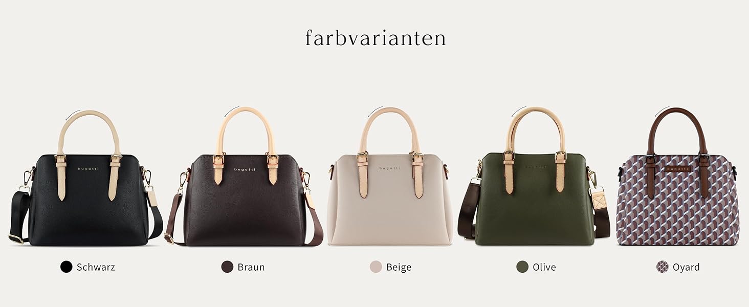 Сумка жіноча Bugatti Ella боулінг середнього розміру зі штучної шкіри, чорна